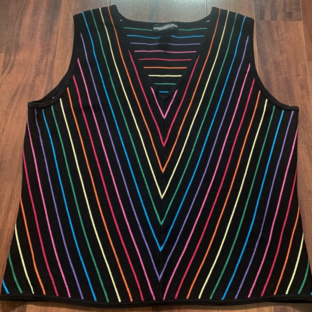 World Republic clothing co rainbow pride XL woman sweater vest top